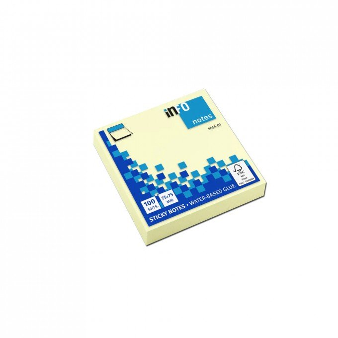 Post it Global Notes Blocco da 100 foglietti adesivi 75 x 75 mm - Certificazione FSC™ - Colore giallo