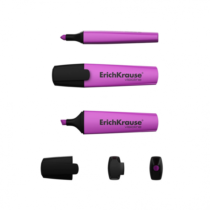 1 Evidenziatore fluorescente Erichkrause Visioline V-12 - Punta smussata - Inchiostro a base d'acqua - Colore viola