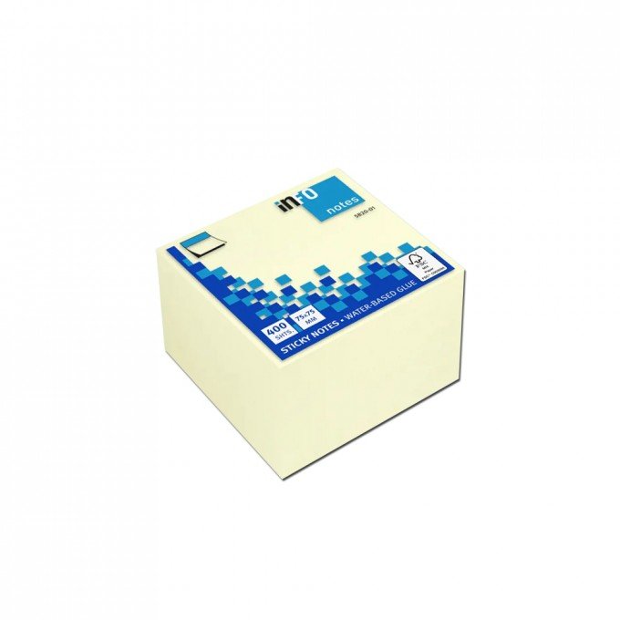 Post it Global Notes Cubo da 400 foglietti adesivi 75 x 75 mm - Certificazione FSC™ - Colore giallo