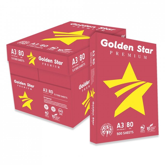 Carta A3 Golden star 80 gr - 5 risme