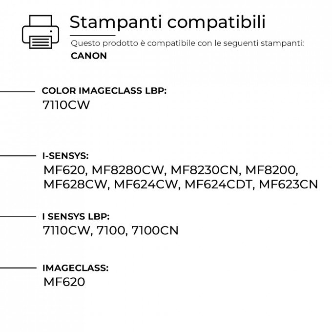 Toner Canon 731H Magenta Compatibile