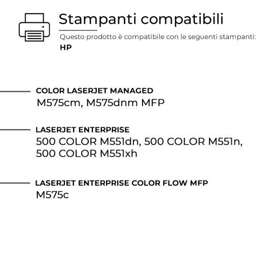 5 Toner HP CE400X 507X 507A Nero + Colore Compatibili