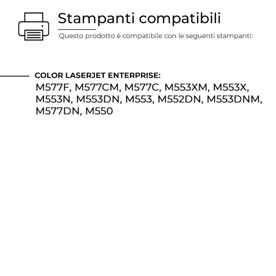  5 Toner HP CF360 508X Nero + Colore Compatibili
