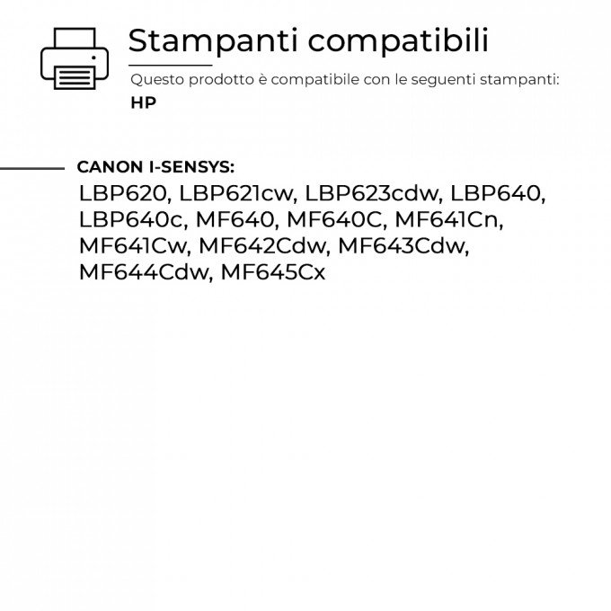 5 Toner Canon CRG - 054H Nero + Colore Compatibile