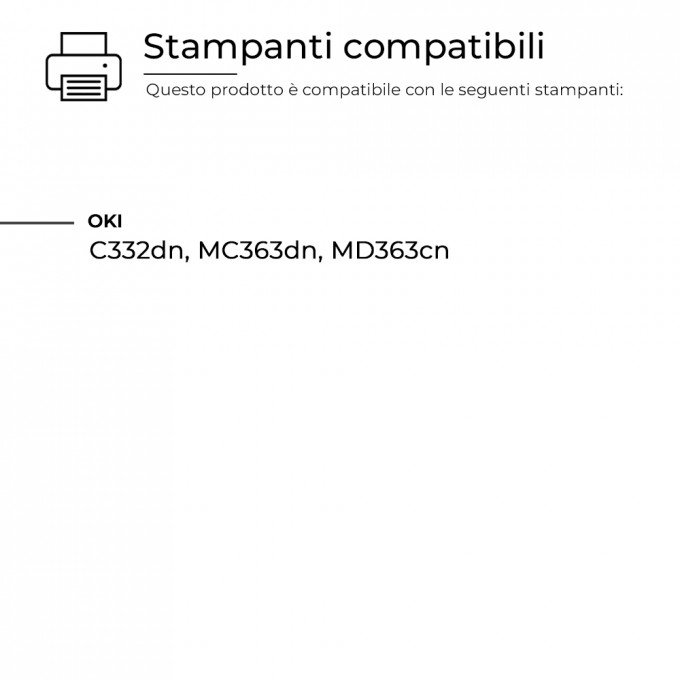 Toner OKI C332H-BK 46508712 Nero Compatibile