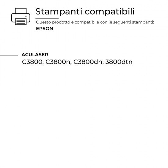 Toner Epson C3800-BK S051127 Nero Compatibile