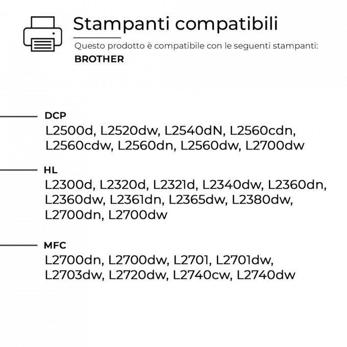 Tamburo Drum Brother DR2300 DR-2300 Nero Compatibile