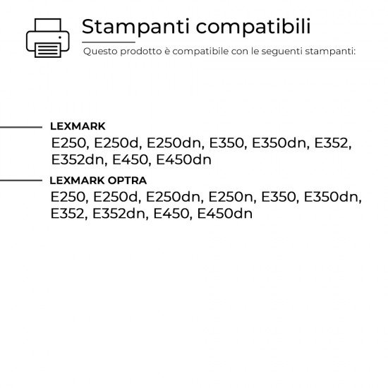 Tamburo Lexmark DR-E250 Compatibile