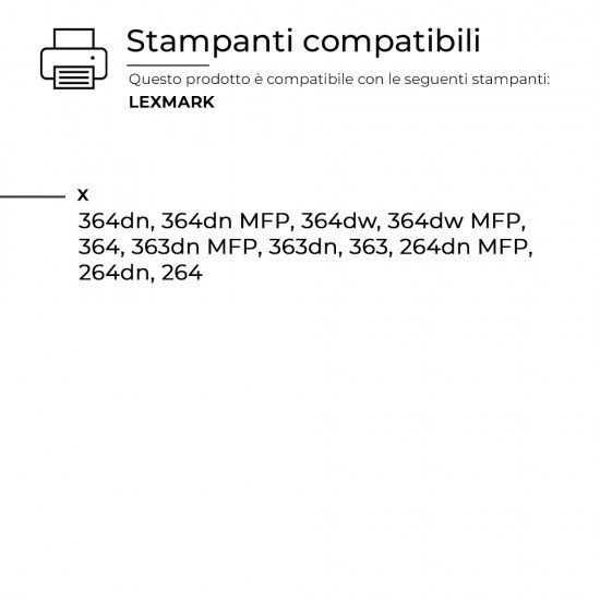 Tamburo Drum Lexmark DR-LEX-X264 E260X22G Compatibile