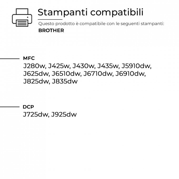 Cartuccia Brother LC-1280-BK-XL LC1240 Nero Compatibile