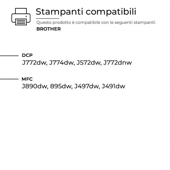 5 Cartucce Brother LC3213BK Nero Compatibili