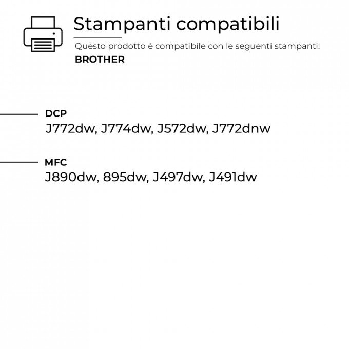 5 Cartucce Brother LC3213BK Nero Compatibili