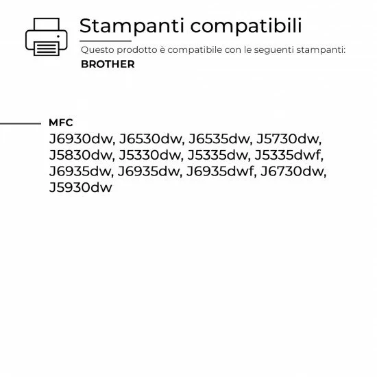 Cartucce Compatibili Per Brother Lc Nera Colore Prodotto Da