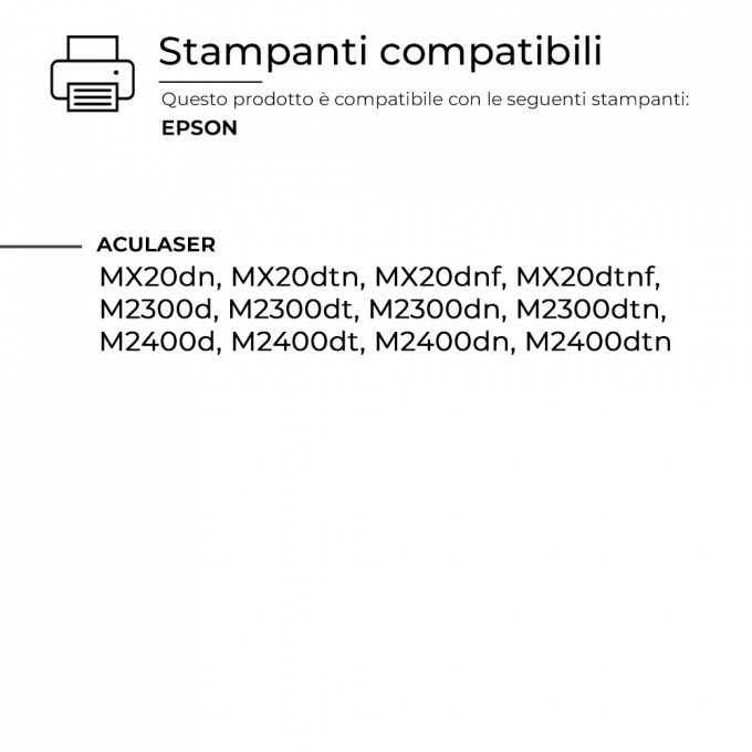 Toner Epson M2300 C13S050585 C13S050583 Nero Compatibile