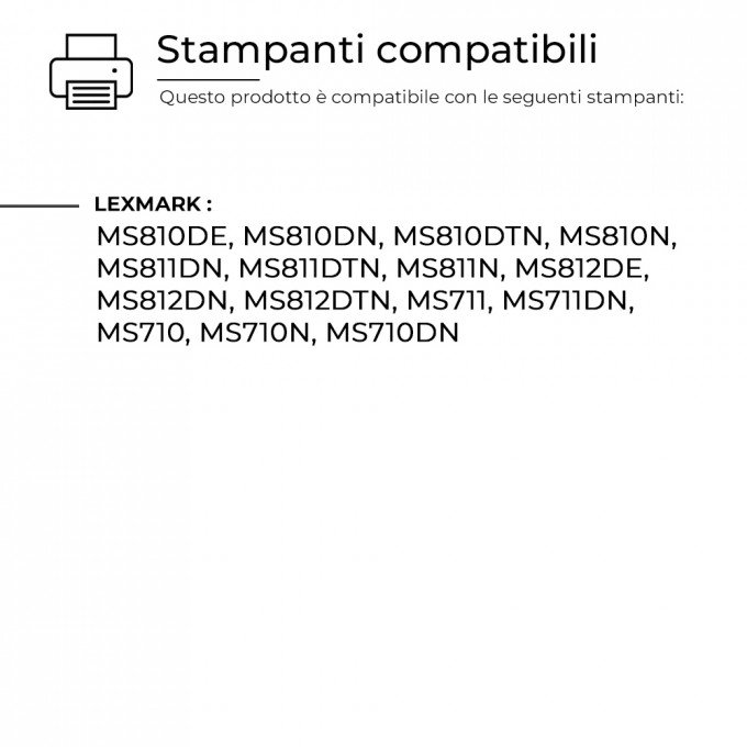 Toner Lexmark MS810 52D2000 522 Compatibile