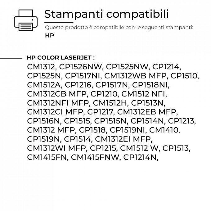 Toner HP CB541A-CE321A-CF211A Ciano Rigenerato