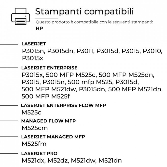 3 Toner HP CE255A 55A Nero Compatibili