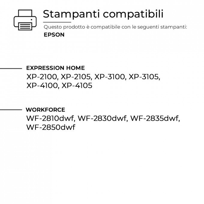 5 Cartucce Epson T603XL C13T03U14010 Nero Compatibili 