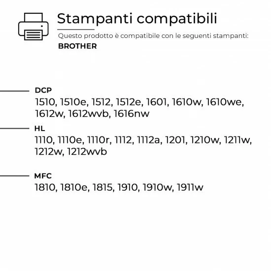 3 TONER TN-1050 COMPATIBILI BROTHER MFC 1910W 1810 1810E 1910 1815 1911W