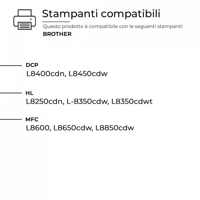 Toner per Brother TN-326M TN-336M Magenta Compatibile