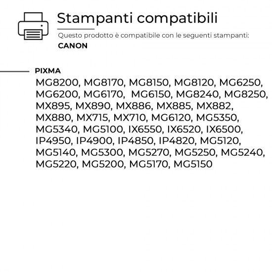 20 Cartucce Canon PGI-525 CLI-526 Nero + Colore Compatibili