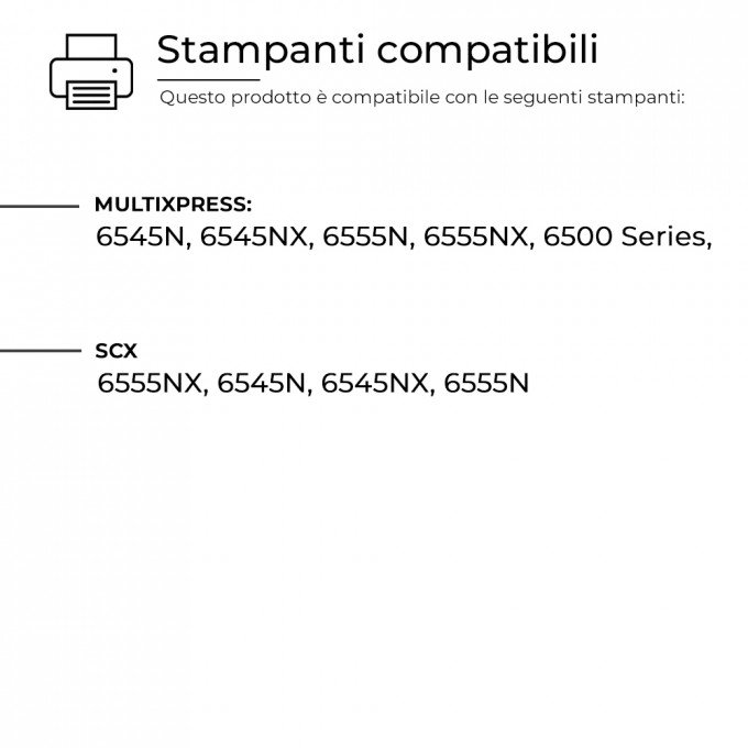 Toner Samsung SCX-D6555A D6555A Nero Compatibile