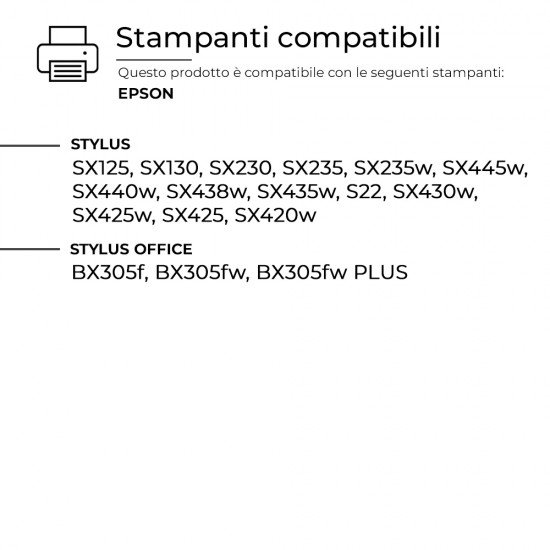 Cartuccia Epson T1281 Nera Compatibile
