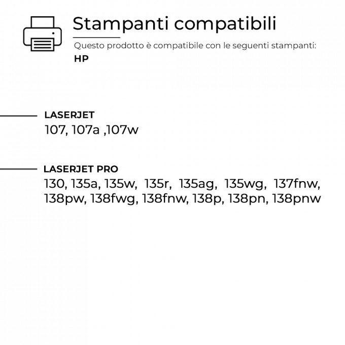 Toner Originale HP 106A W1106A Nero 1000 copie