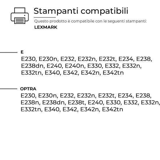 Tamburo Lexmark DR-LEX-E230 12A8302 Nero Compatibile