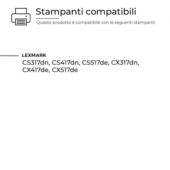Toner Lexmark 71B20C0 CS/CX317,417,517 Ciano Compatibile