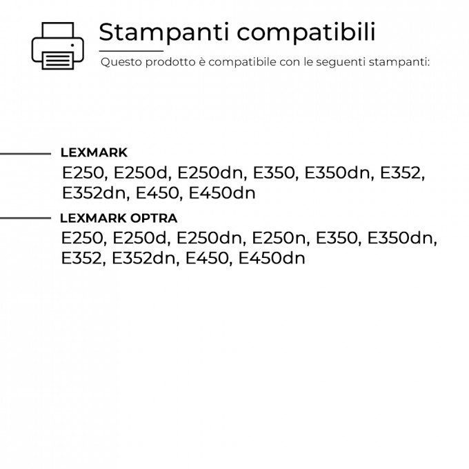 Toner Lexmark E250A E250A11E Nero Compatibile