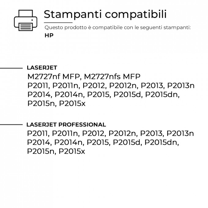 Toner HP Q7553A-Q5949A 49A 53A Nero Compatibile