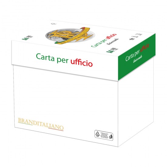 Carta A4 per ufficio 75 gr - Brand Italiano Made in Italy 5 risme